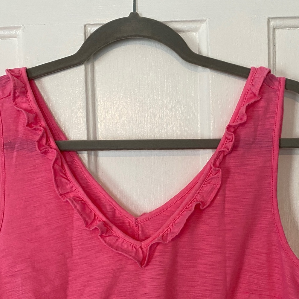Lilly Pulitzer Pink Ruffle Tank Top - Picture 2 of 6